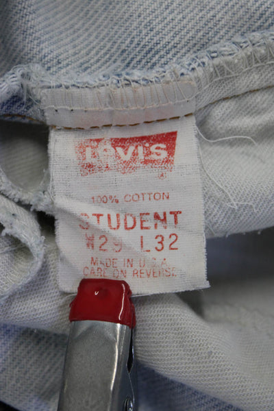 Levis Unisex Straight Jeans Light Blue High Rise 100% Cotton Size 30