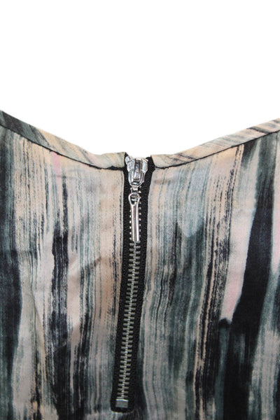 Rebecca Taylor Women Black Silk Blouse Short Sleeve Round Neck Size 2