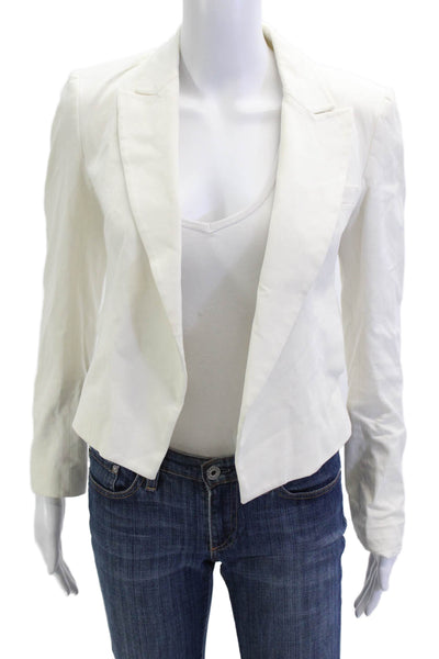 Theory Womens Collared White Blazer Long Sleeve Classic Size 0