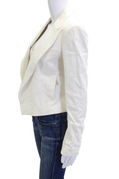 Theory Womens Collared White Blazer Long Sleeve Classic Size 0