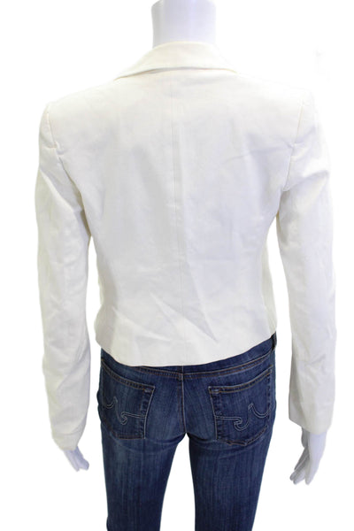 Theory Womens Collared White Blazer Long Sleeve Classic Size 0