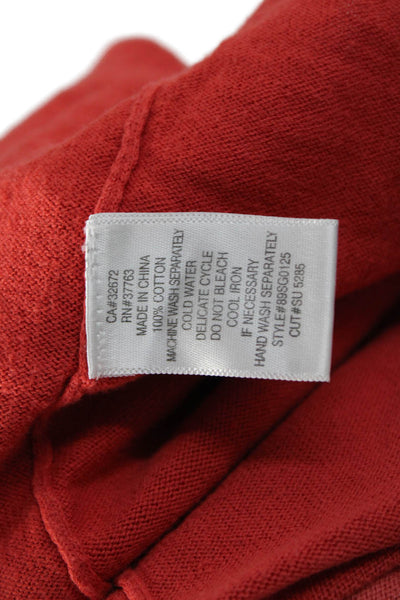 C&C California Womens Red Cotton Cardigan Hoodie Long Sleeve Solid Size S