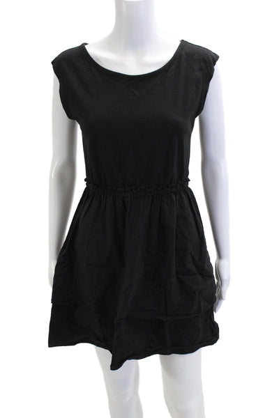 Theory Womens Tank Dress Black Short Round Neck Sleeveless Size 4