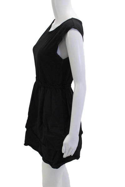 Theory Womens Tank Dress Black Short Round Neck Sleeveless Size 4