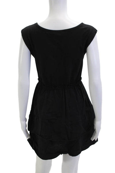 Theory Womens Tank Dress Black Short Round Neck Sleeveless Size 4