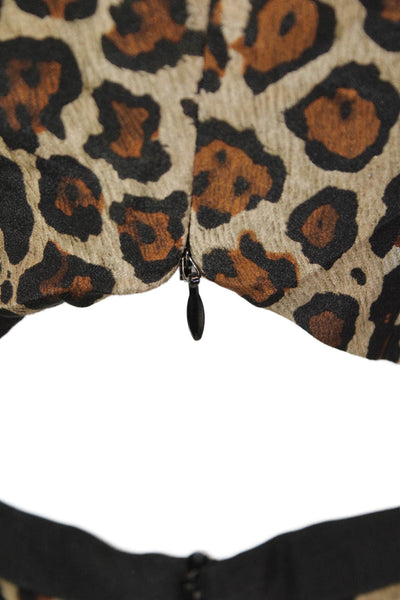 Camilla And Marc Women Sheath Mini Dress Beige Animal Print Silk Size 2