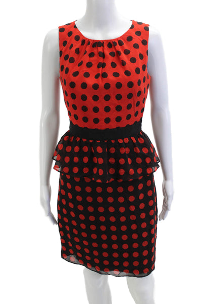 Trina Turk Women Black Silk Pencil Dress Sleeveless Knee-Length Size 0