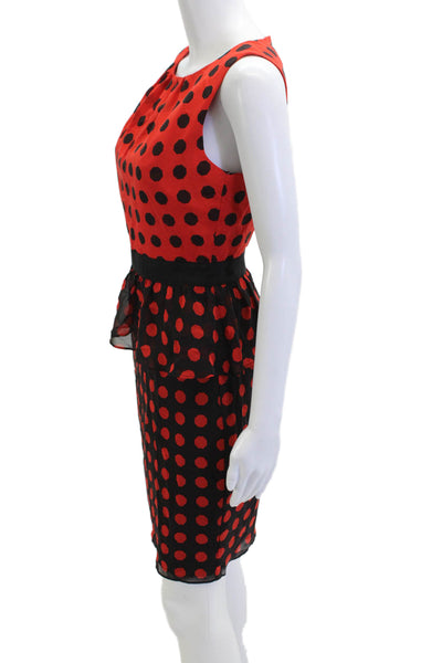 Trina Turk Women Black Silk Pencil Dress Sleeveless Knee-Length Size 0
