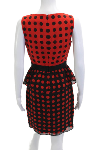 Trina Turk Women Black Silk Pencil Dress Sleeveless Knee-Length Size 0