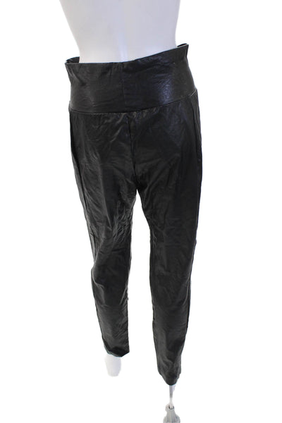 Commando Womens Jogger Pants Black Zip Biker Rayon Blend Size M