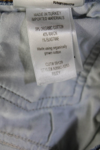 Agolde Unisex Cropped Straight Jeans Light Blue High Rise Size 29