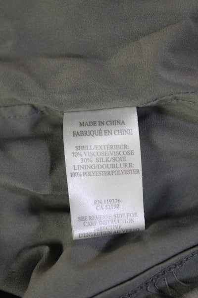Helmut Womens Sheath Midi Dress Gray Silk Blend Designer Size 6