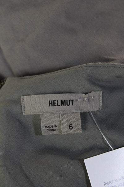 Helmut Womens Sheath Midi Dress Gray Silk Blend Designer Size 6