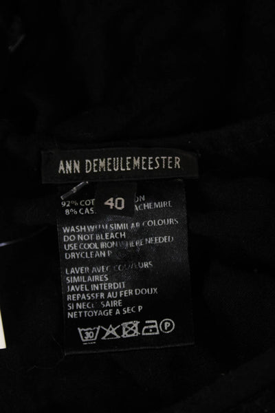 Ann Demeulemeester Women Black Cotton Cashmere Blouse Long Sleeve Size 40