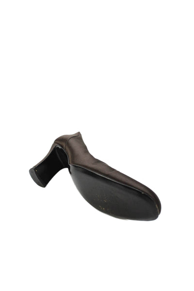 Bruno Magli Womens Round Toe Slip On Block Heel Pumps Brown Size 8