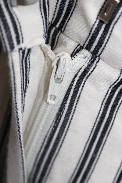 & Other Stories Women Striped Paperbag Cropped Pants White Size 4