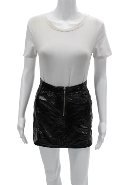 Fiorucci Women Mini Straight Pencil Skirt Black 55% PU 45% Polyester Size XS