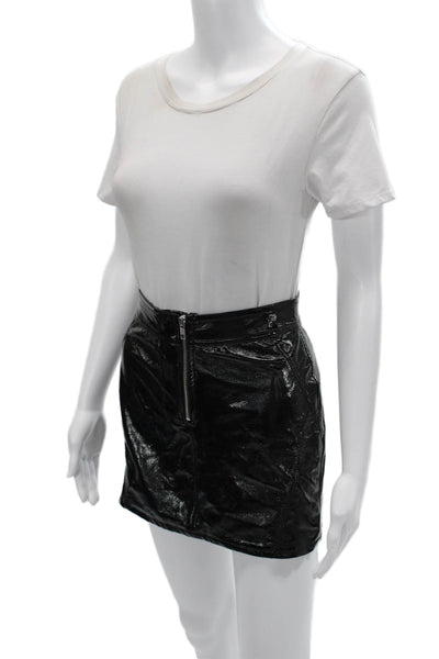 Fiorucci Women Mini Straight Pencil Skirt Black 55% PU 45% Polyester Size XS