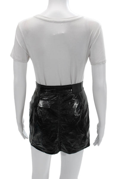Fiorucci Women Mini Straight Pencil Skirt Black 55% PU 45% Polyester Size XS