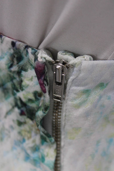 Margaret OLeary Womens A-Line Mini Skirt White Floral Polyester Blend Size XS