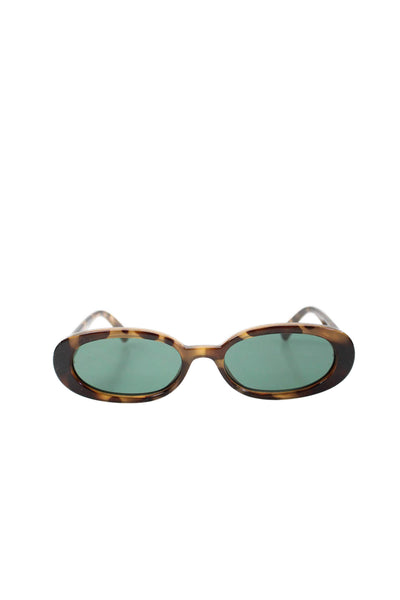 Le Specs Womens Tortoise Shell Frame Outta Love Oval Lens Sunglasses Brown