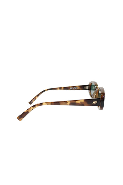 Le Specs Womens Tortoise Shell Frame Outta Love Oval Lens Sunglasses Brown