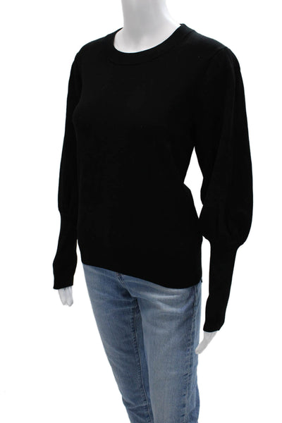 Minnie Rose Womens Pullover Sweater Black Crew Neck Long Sleeve Size L