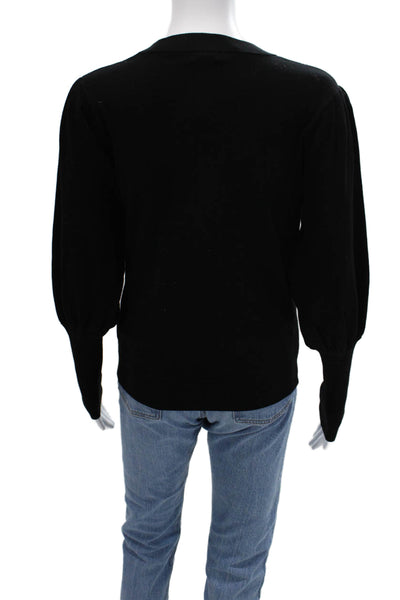 Minnie Rose Womens Pullover Sweater Black Crew Neck Long Sleeve Size L