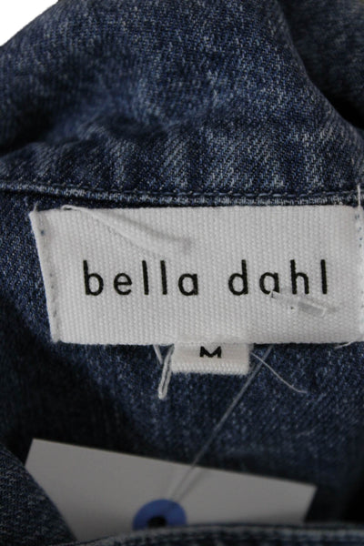 Bella Dahl Womens Blue Collared Button Long Sleeve Tencel Jacket Size M