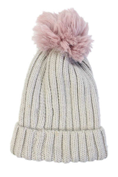 Jocelyn Womens Sheared Shearling Lamb Beanie Hat Beige Size One Size