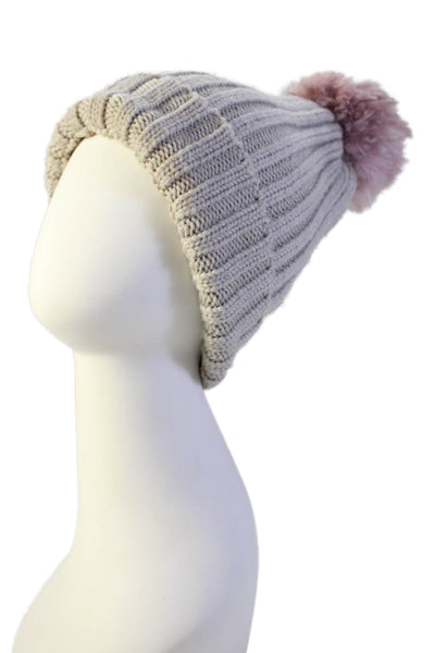 Jocelyn Womens Sheared Shearling Lamb Beanie Hat Beige Size One Size