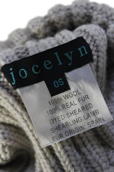 Jocelyn Womens Sheared Shearling Lamb Beanie Hat Beige Size One Size