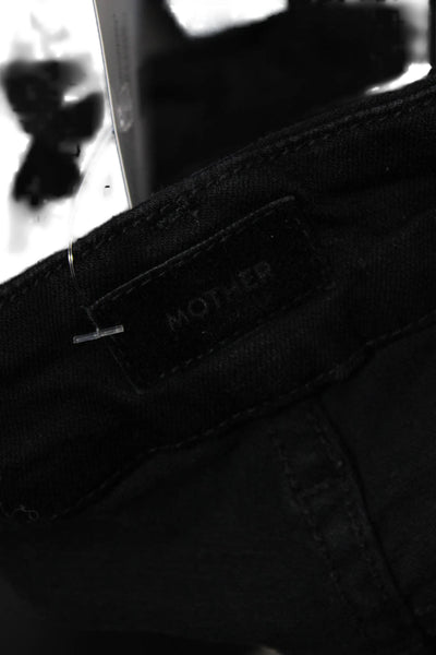 Mother Womens Ankle Skinny Jeans Black Button Fly Size 24