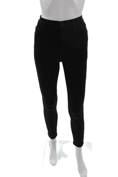 Grlfrnd Womens Ankle Skinny Jeans Black Button Size 24