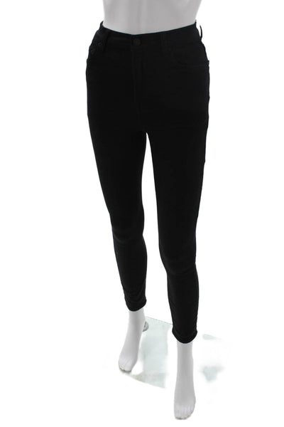 Grlfrnd Womens Ankle Skinny Jeans Black Button Size 24