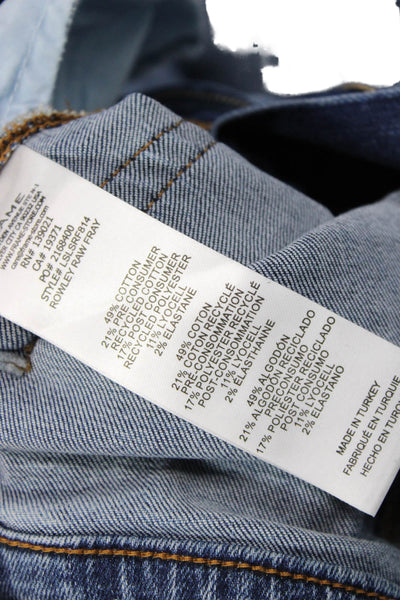 Frame Womens Cropped Straight Jeans Blue Mid Rise Button Fly Size 24