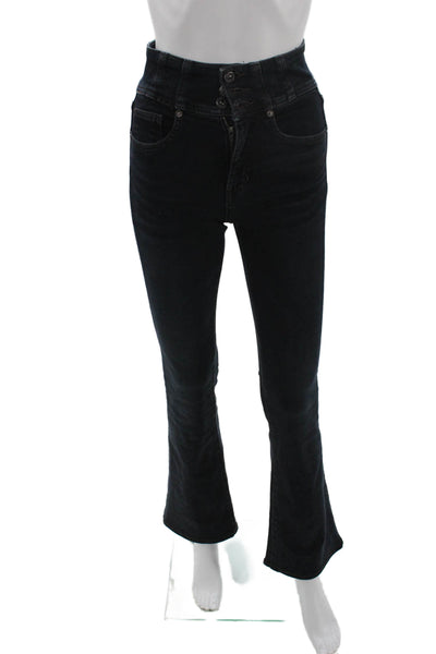 Veronica Beard Women Dark Blue Bootcut Jeans Button Closure Size 24