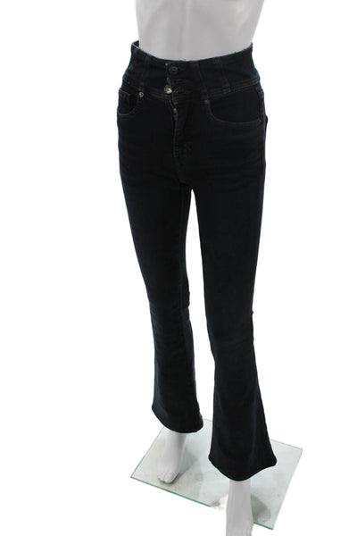 Veronica Beard Women Dark Blue Bootcut Jeans Button Closure Size 24