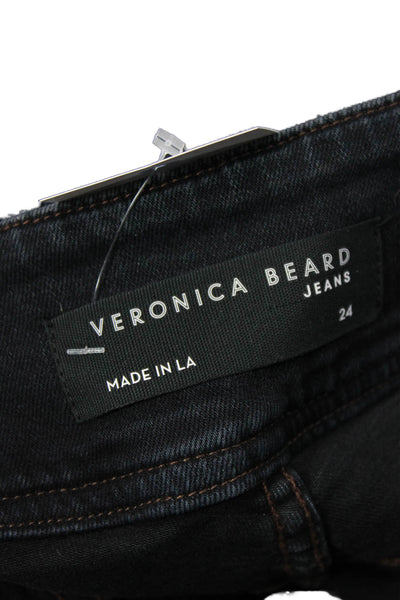 Veronica Beard Women Dark Blue Bootcut Jeans Button Closure Size 24