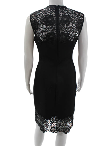Clover Canyon Women Sheath Dress Black Floral Sleeveless Round Neck Zip Size M