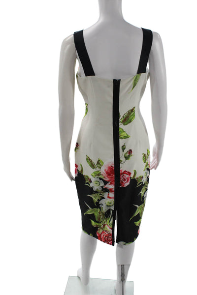 Adrianna Papell Women Bodycon Pencil Dress Black Square Neck Knee Length Size 4