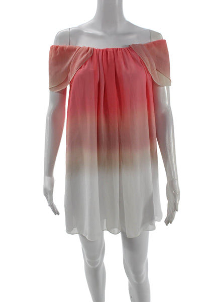 Julie Brown Women Shift Sundress Pink Rayon Short Beach Size 6