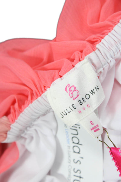 Julie Brown Women Shift Sundress Pink Rayon Short Beach Size 6