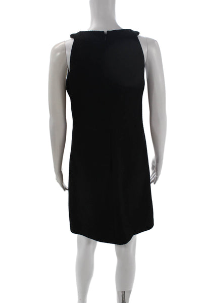 Michael Michael Kors Women Black Shift Dress Sleeveless Zip Round Neck Size 4