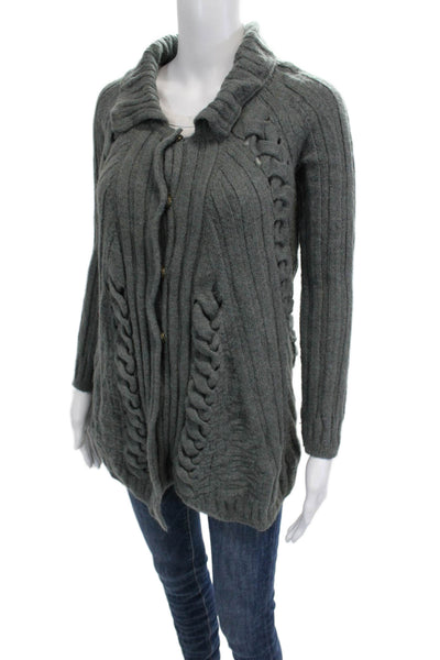 Peruvian Connection Womens 100% Baby Alpaca Cardigan Dark Gray Size XS