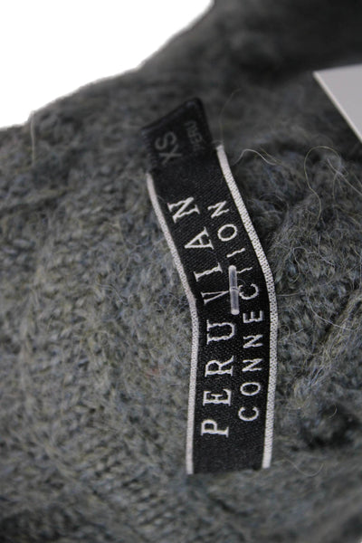 Peruvian Connection Womens 100% Baby Alpaca Cardigan Dark Gray Size XS