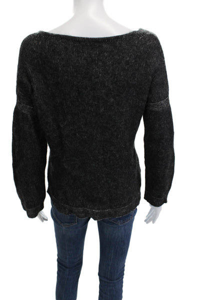 Peruvian Connection Womens Pullover Sweater Dark Gray Alpaca Cotton Size M