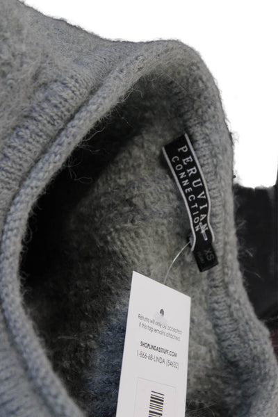Peruvian Connection Women Pullover Alpaca Pima Gray Sweater Size XS