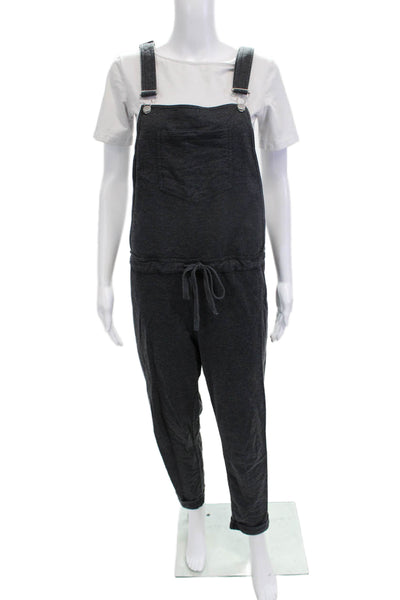 Z Supply Women Dark Gray Square Neck Sleeveless Jumpsuit Size L