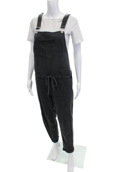 Z Supply Women Dark Gray Square Neck Sleeveless Jumpsuit Size L
